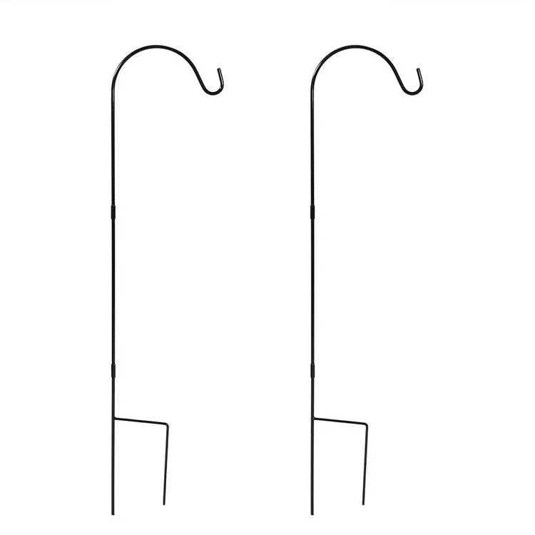 48" Single Shepherd Hooks Set of 2 - Black