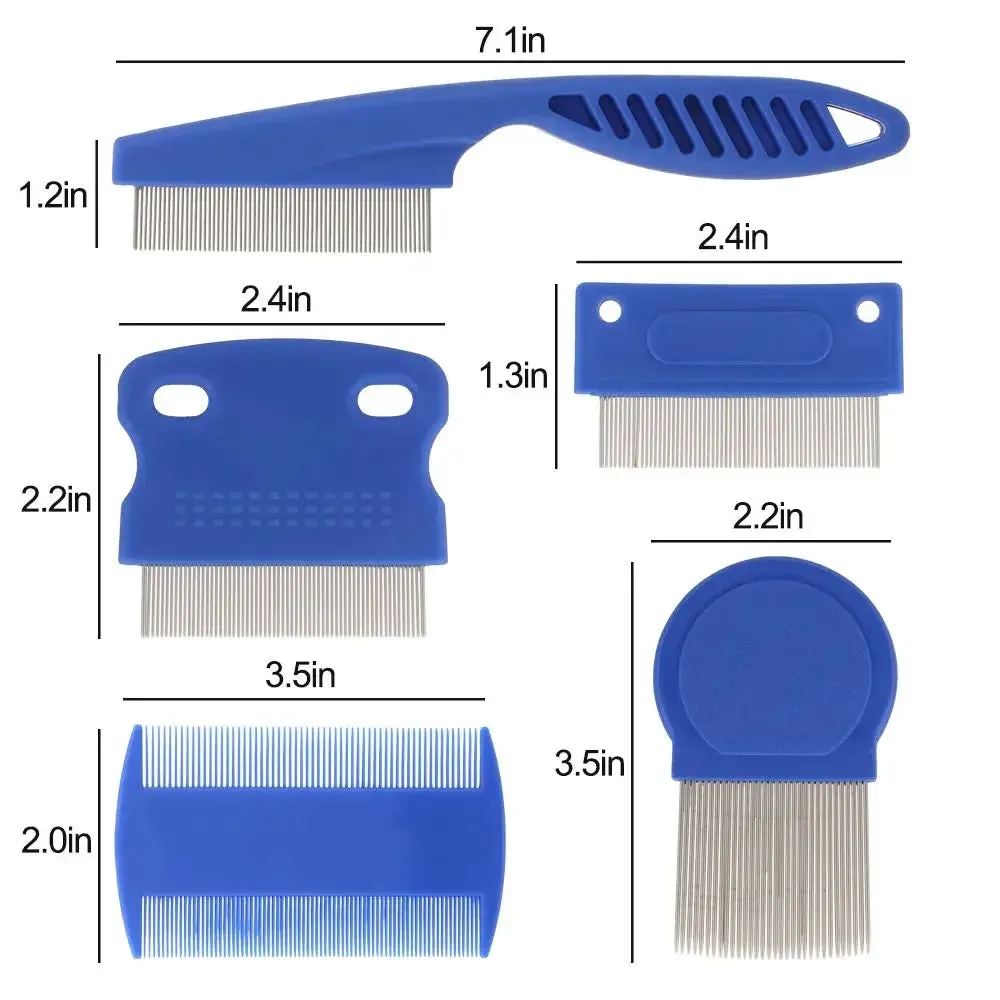 6-Piece Professional Pet Grooming Comb Set for Dogs and Cats