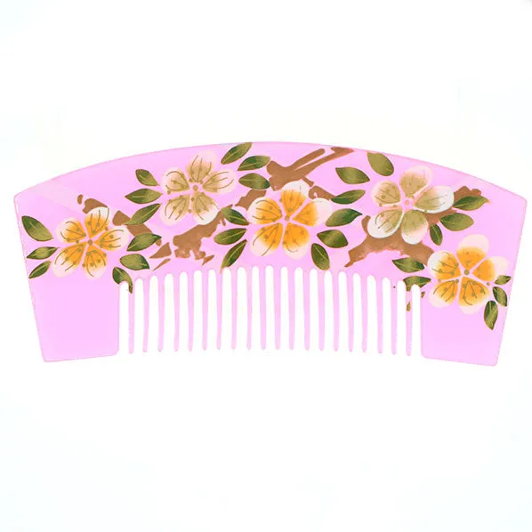 Acrylic Geisha Decorative Floral Comb