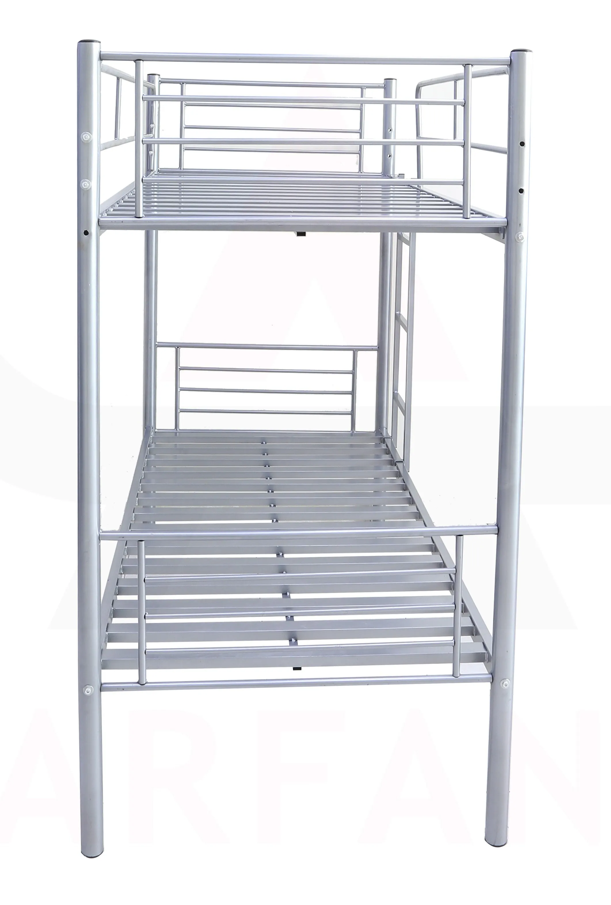 Aft Steel Bunk Bed Frame with Sturdy Steel Frame and Bed with Guard rail and ladder Grey 32 KG