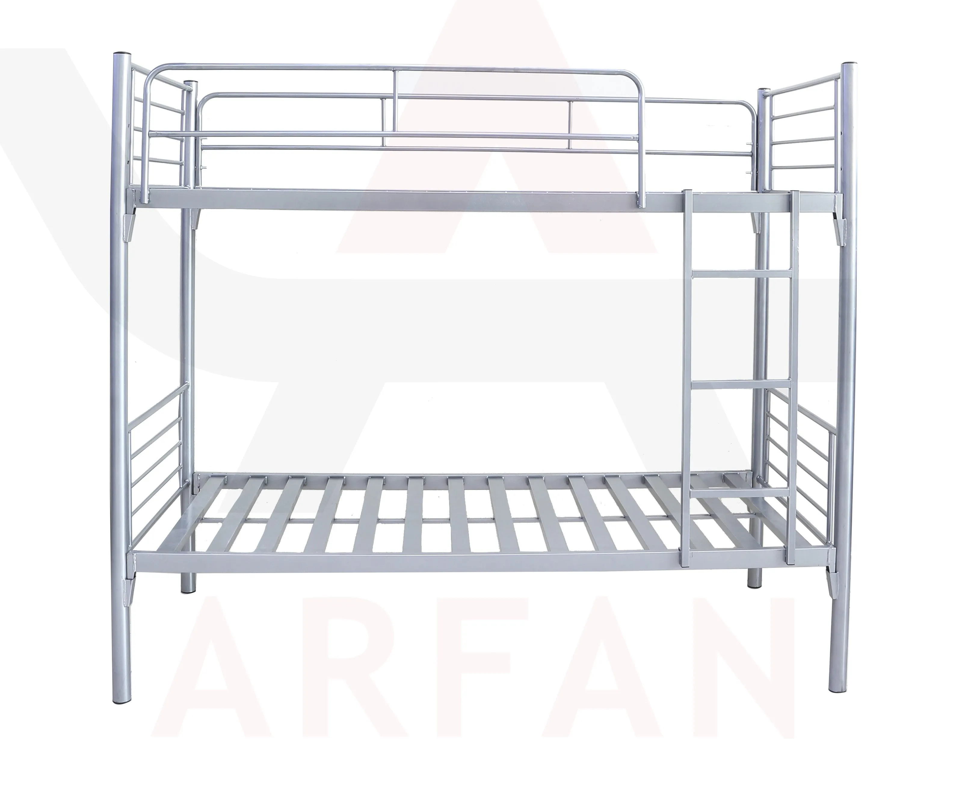 Aft Steel Bunk Bed Frame with Sturdy Steel Frame and Bed with Guard rail and ladder Grey 32 KG