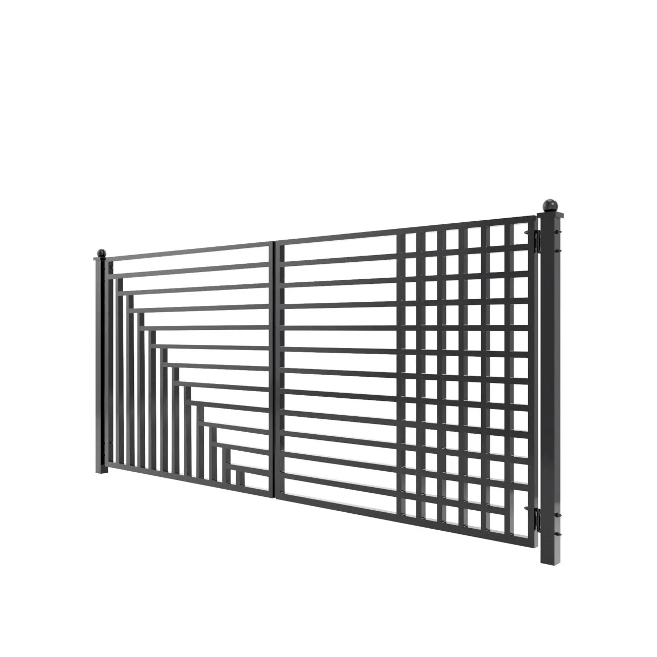 Aleko Steel Dual Swing Driveway Gate - Kyiv Style - 16 x 6 Feet