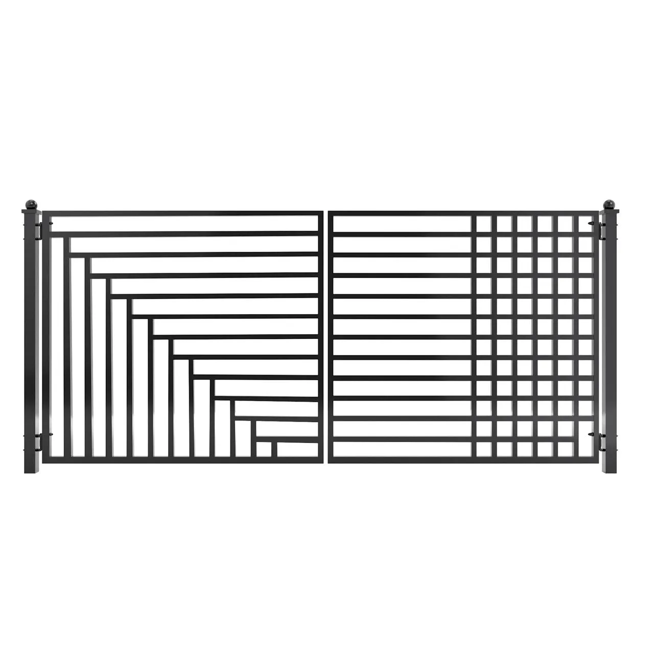 Aleko Steel Dual Swing Driveway Gate - Kyiv Style - 16 x 6 Feet