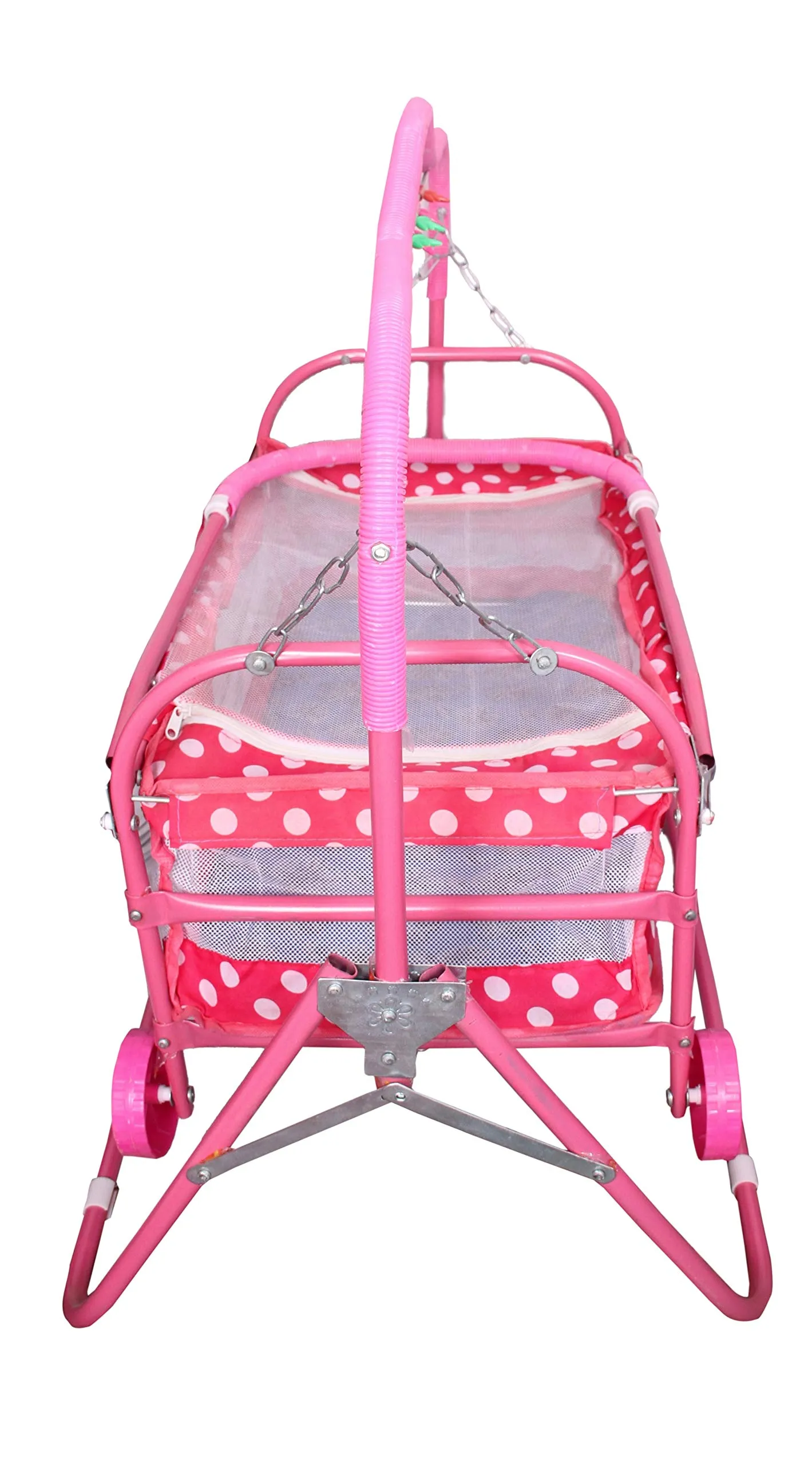 BACHAA JI TOY Iron Kids Jhulla For Baby-New Born Baby-Cradle Mosquito Net With Adjustable Swing -Palna Kids For Baby-Jhula Babies Stylish (Pink)