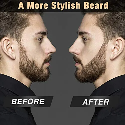 Beard Pencil Filler for man Water Proof Beard pen and beard brush Long Lasting Coverage Natural Finish, Male Mustache Repair Shape, Effective Enhance Facial Hair （BLACK）