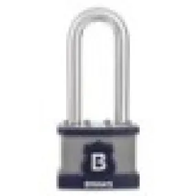 Brinks Commercial 44mm XT Series Commercial Laminated Steel Padlock with 2 3/8" Shackle, 3-Pack - Weather Resistant and Hardened Boron Steel Shackle