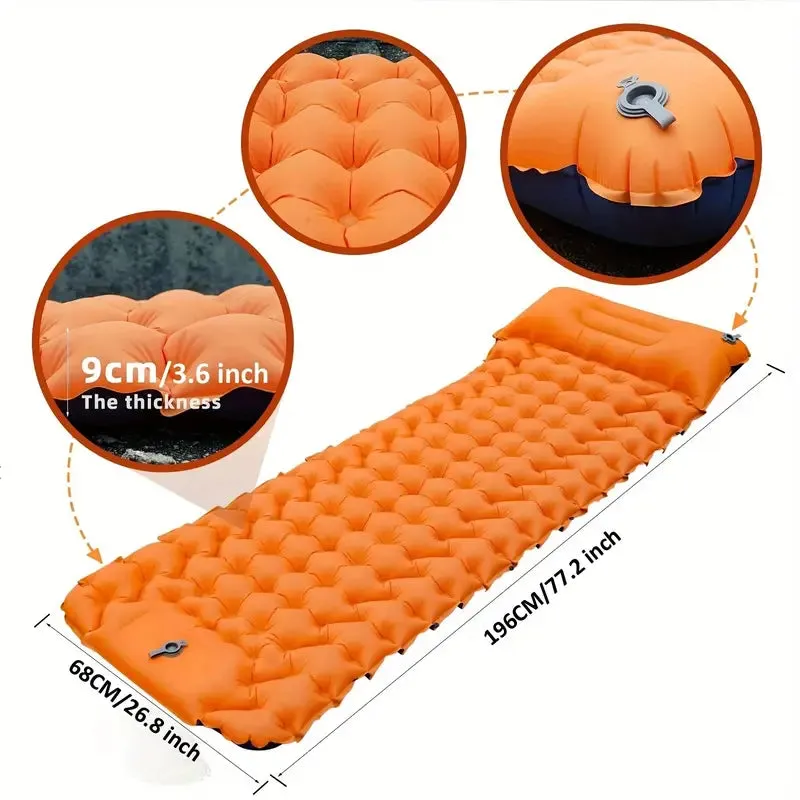 Camping Sleeping Pad with Built-in Inflator Pump BLUE