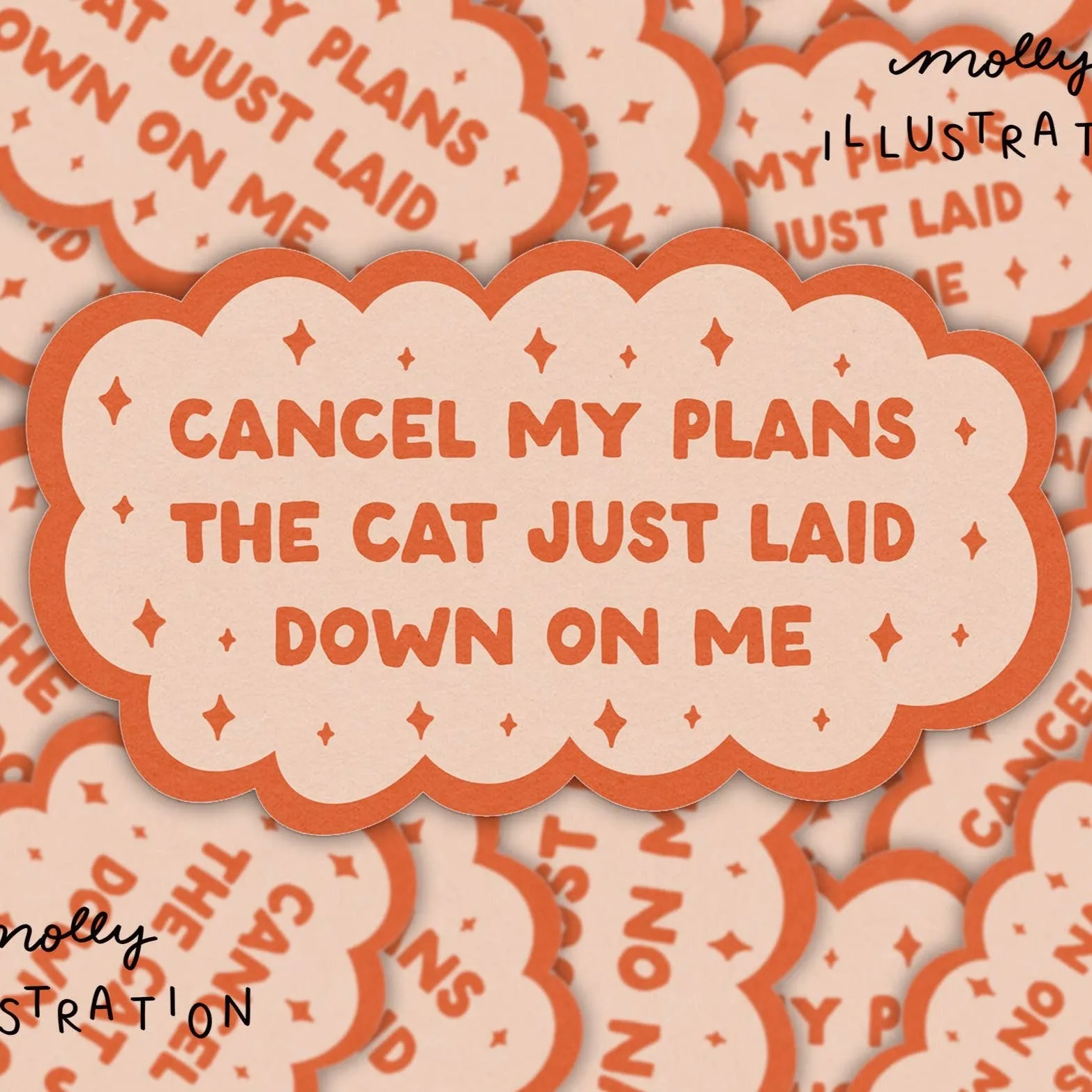 Cancel My Plans- Cat Waterproof Vinyl Sticker