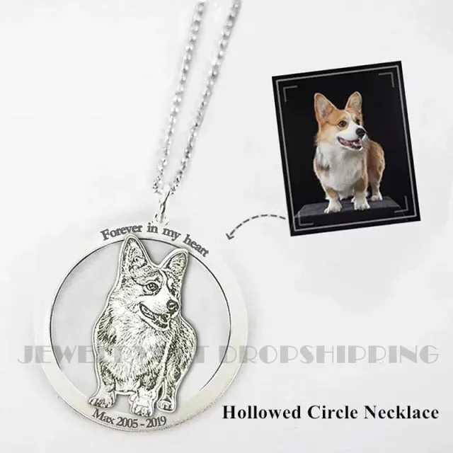 Customized Pet Engrave 925 Sterling Silver Necklace Symbol Necklace