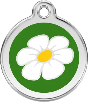 Daisy Flower - Red Dingo Engraved Cat/Dog Tag, Lifetime Guarantee, No Shipping Costs