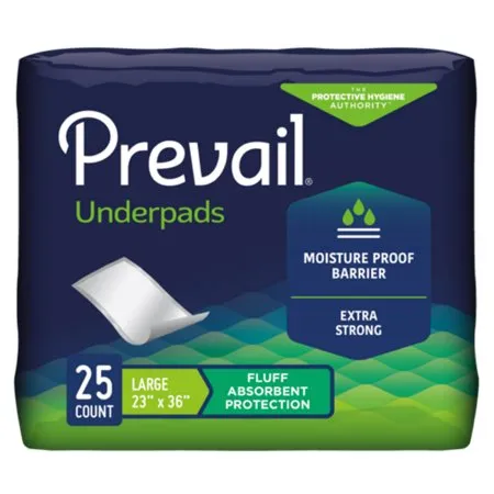 Disposable Underpad Prevail® 23 X 36 Inch Fluff Light Absorbency - First Quality  Mfr# UP-150/2