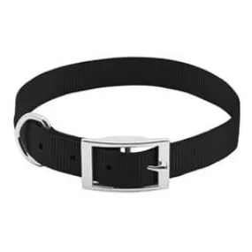 Dog Collar, Adjustable, Black Nylon, 3/4 x 17 to 20-In.