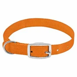 Dog Collar, Adjustable, Orange Nylon, 3/4 x 17 to 20-In.