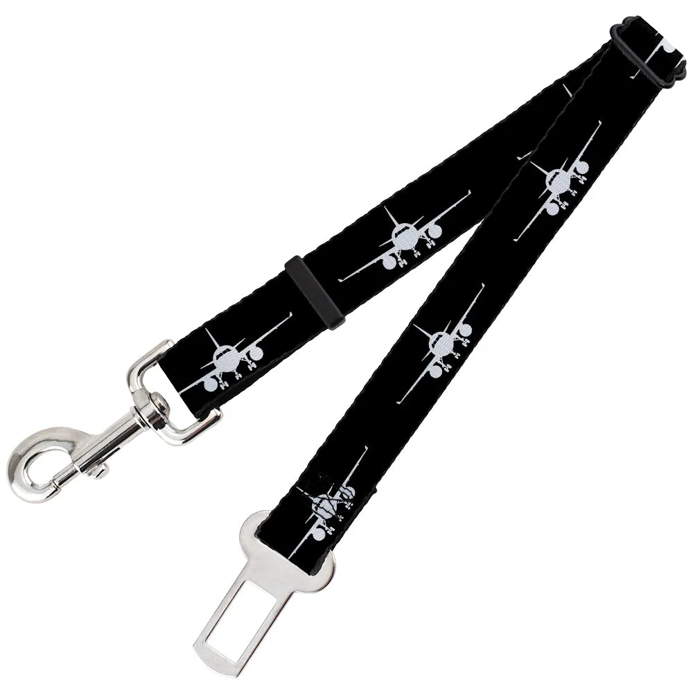 Dog Safety Seatbelt for Cars - Airplane Silhouette Black/White