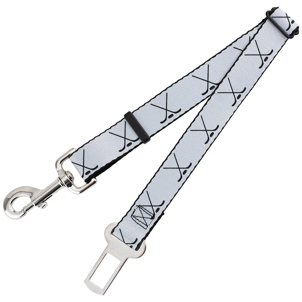 Dog Safety Seatbelt for Cars - Hockey Sticks and Puck White/Black