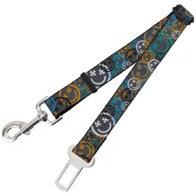 Dog Safety Seatbelt for Cars - Smiley Face Crossbones Stacked Gray/Multi Color