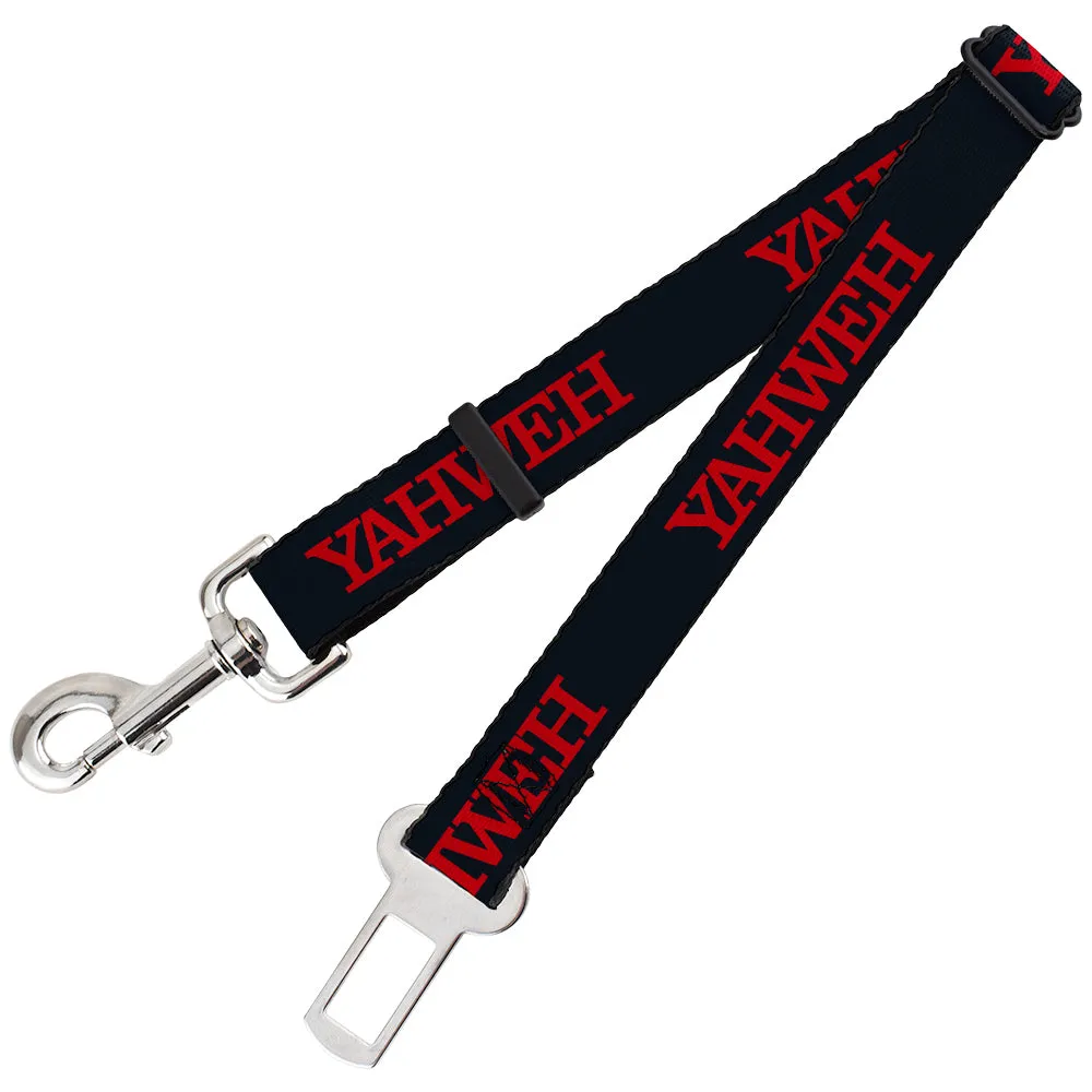 Dog Safety Seatbelt for Cars - YAHWEH Text Navy Blue/Red