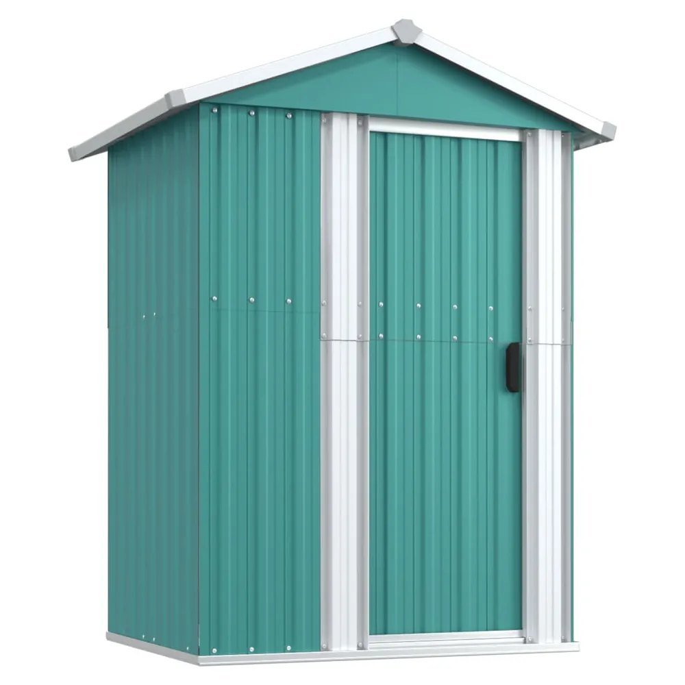 Durable Green Garden Shed 126x97.5x177 cm Galvanised Steel