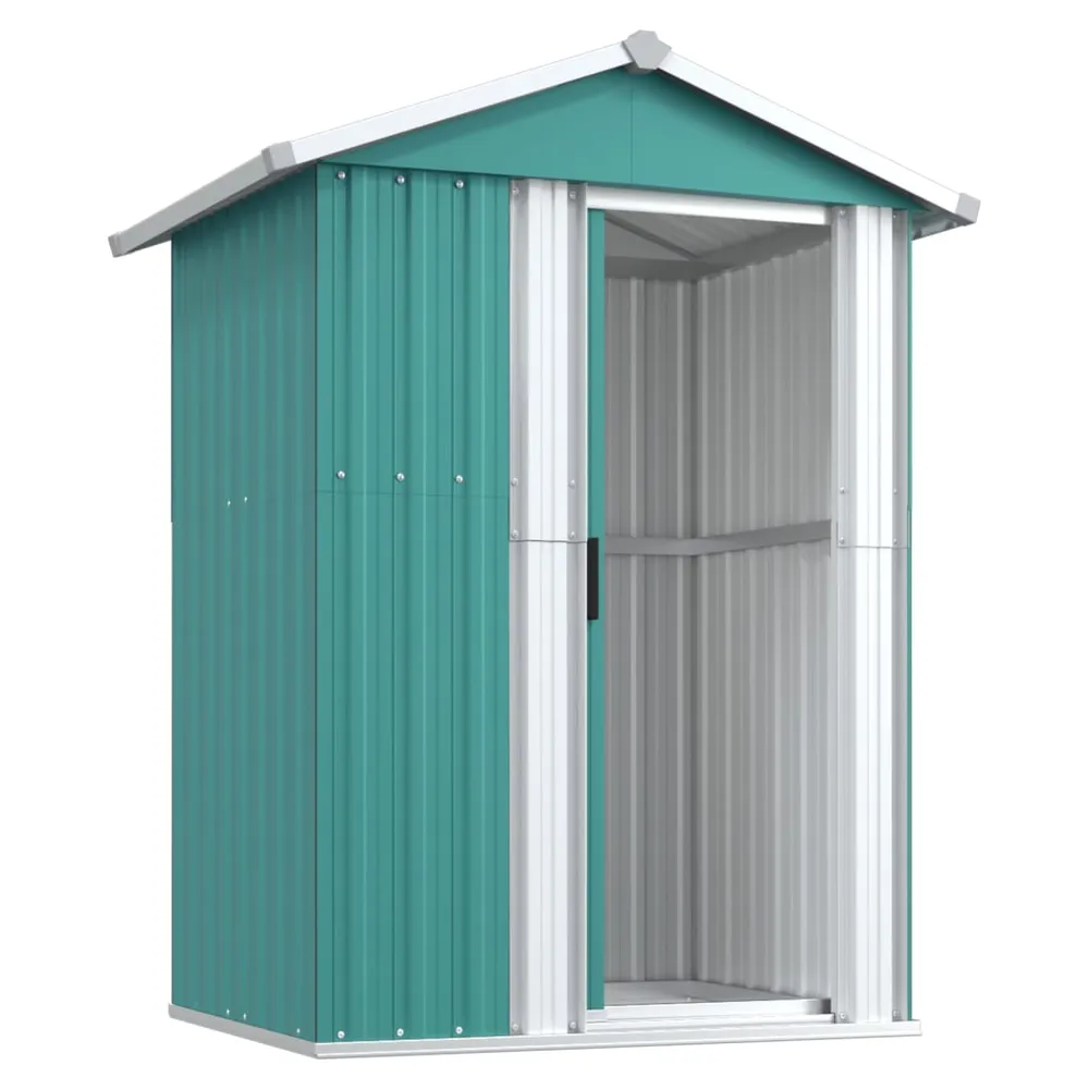 Durable Green Garden Shed 126x97.5x177 cm Galvanised Steel