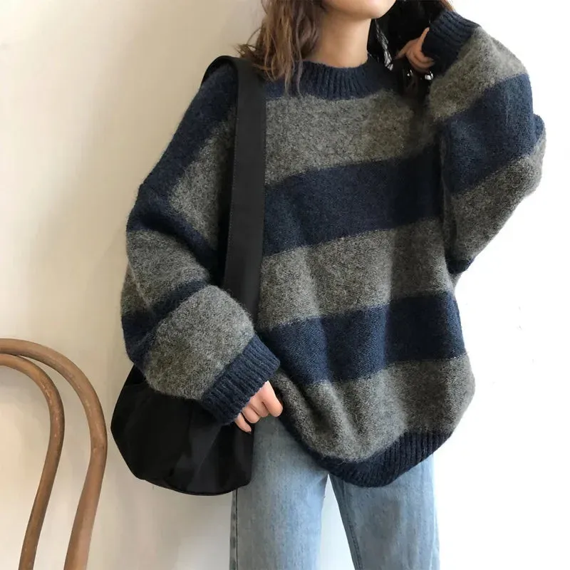 Embroidery Knitted Loose Sweaters