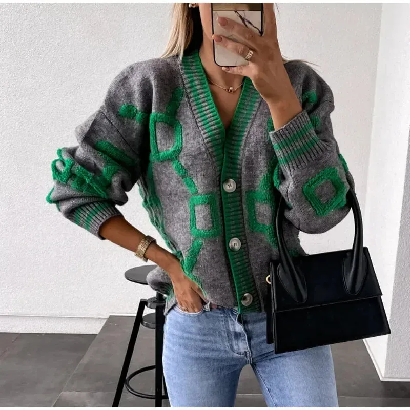 Embroidery Knitted Loose Sweaters