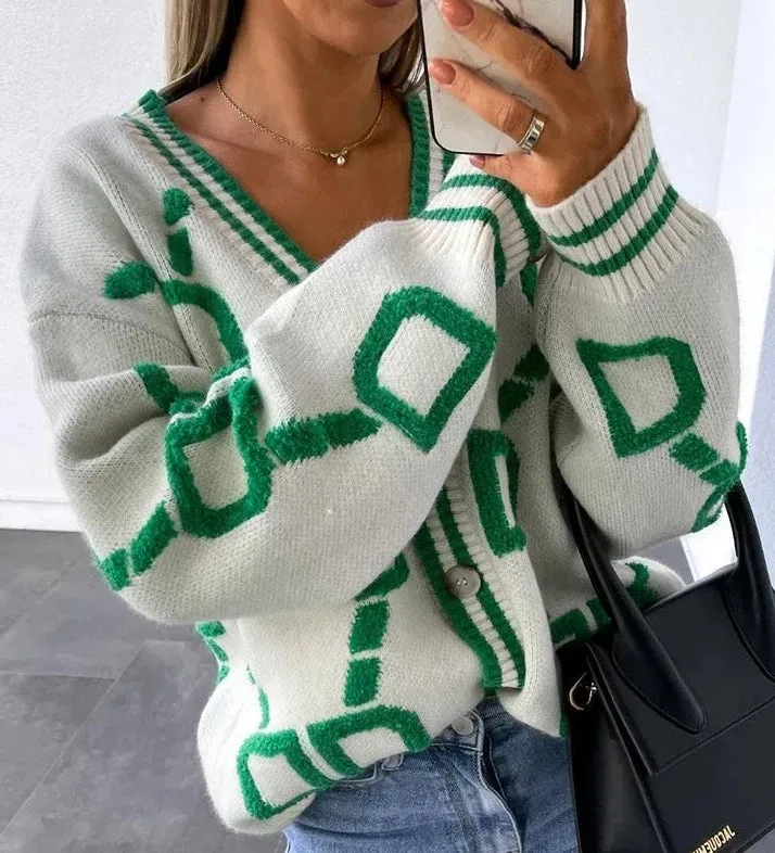 Embroidery Knitted Loose Sweaters