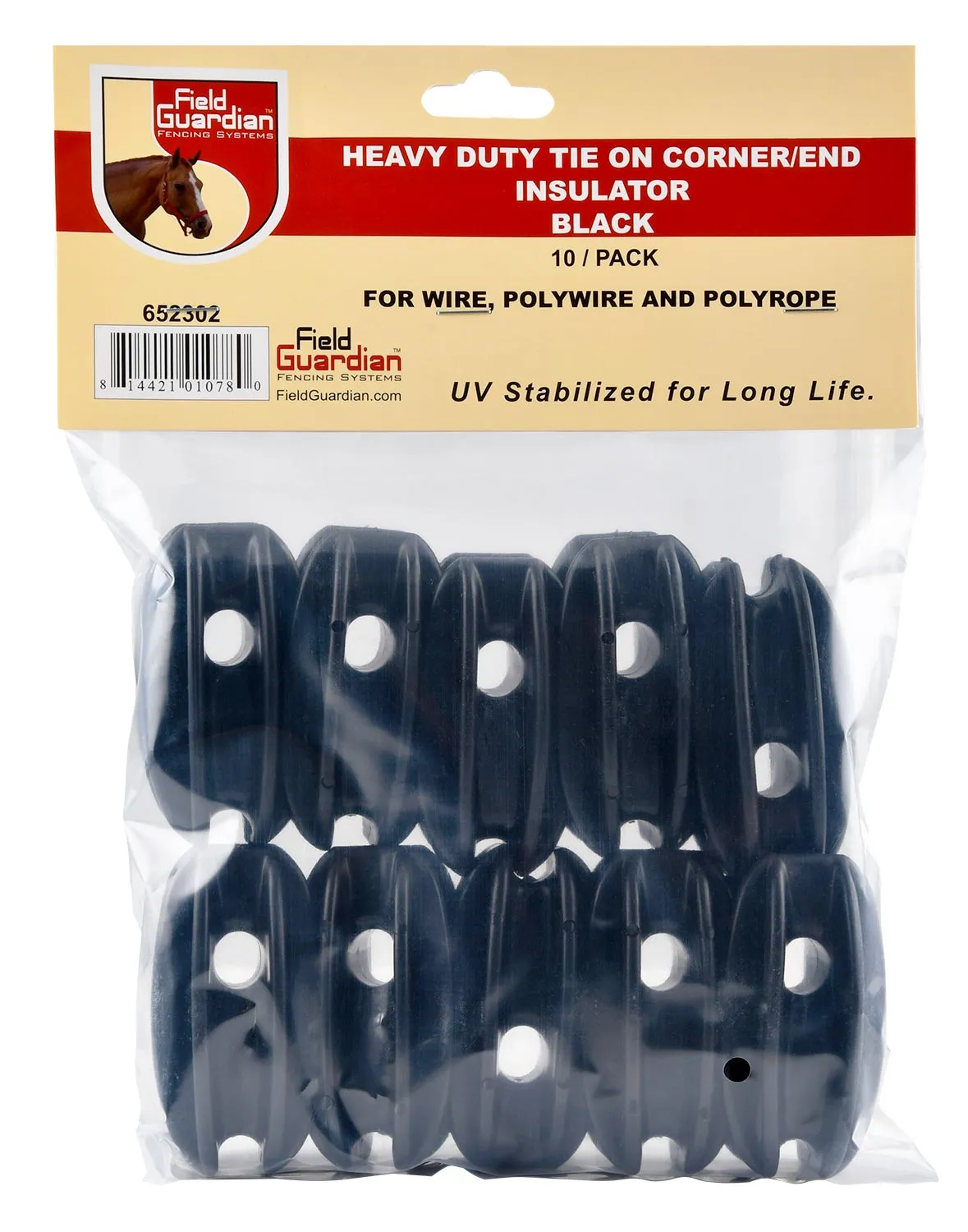 Field Guardian Heavy Duty Tie On Corner/End Insulator, 10 pk