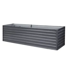 Galvanised Steel Raised Garden Bed Instant Planter 320 x 80 x 77cm Aluminium