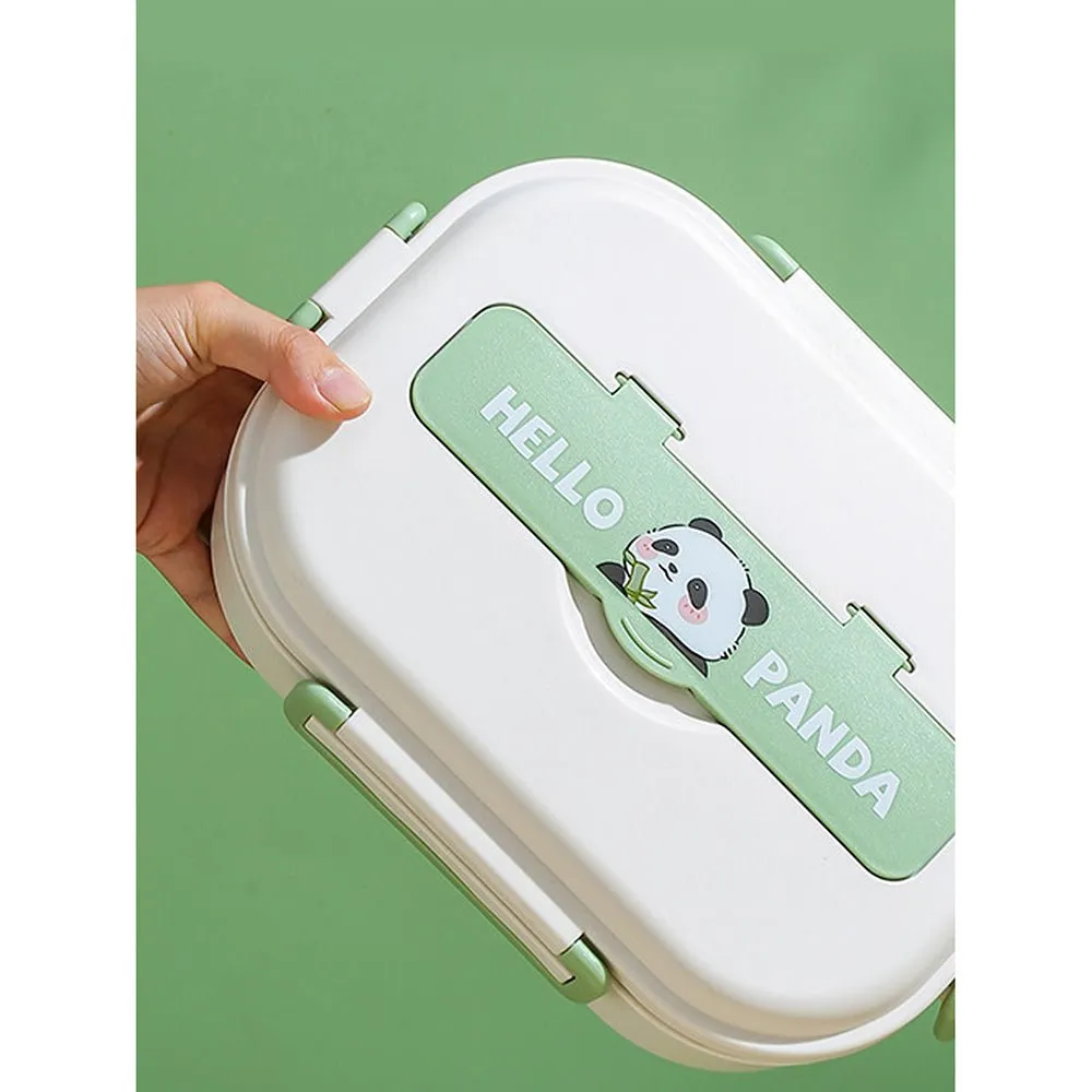 Happy Panda Big Size Stainless Steel Lunch Box /Tiffin with Insulated Matching Lunch Bag, stainless steel spoon and chopsticks for Kids & adults.