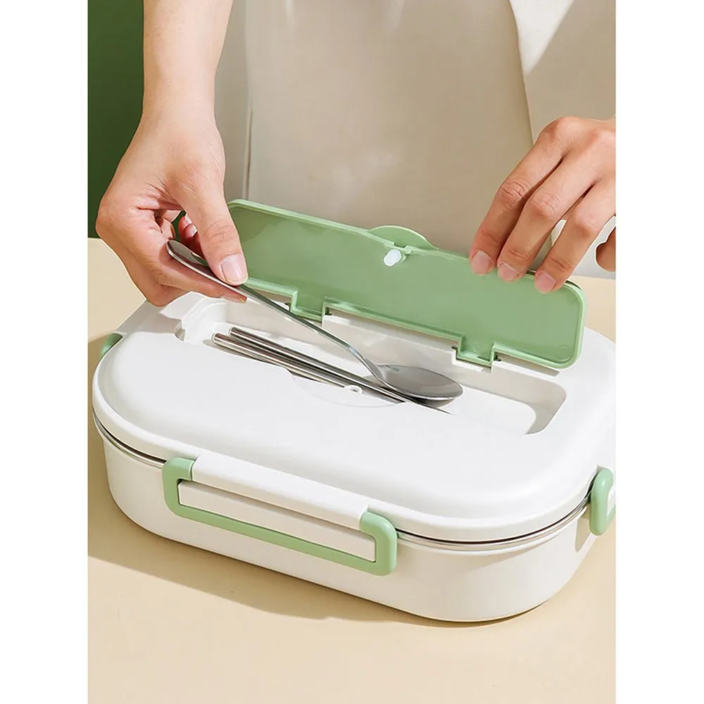 Happy Panda Big Size Stainless Steel Lunch Box /Tiffin with Insulated Matching Lunch Bag, stainless steel spoon and chopsticks for Kids & adults.