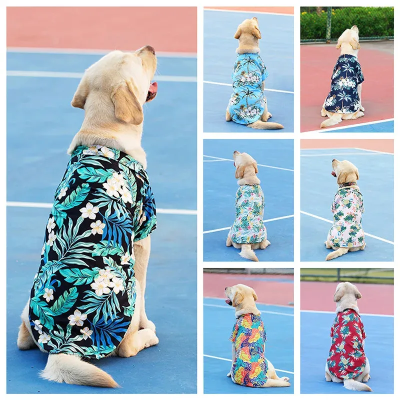 Hawaiian Style Pet Beach Shirts | Summer Dog Clothes for Puppy, Small, Large Dogs and Cats | Chihuahua Costume | Pets Clothing XS-5XL | Alo Trendy