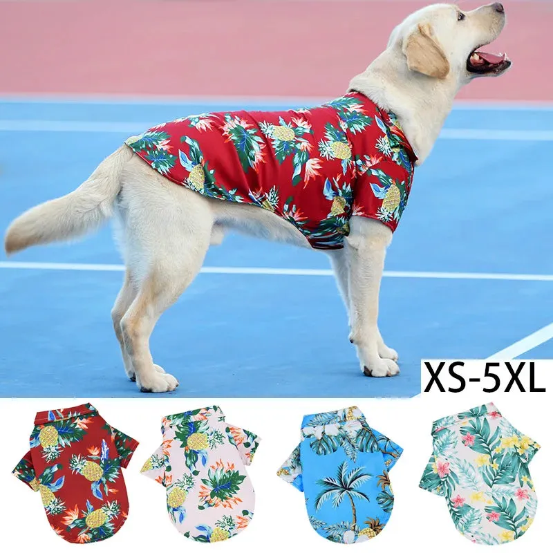 Hawaiian Style Pet Beach Shirts | Summer Dog Clothes for Puppy, Small, Large Dogs and Cats | Chihuahua Costume | Pets Clothing XS-5XL | Alo Trendy