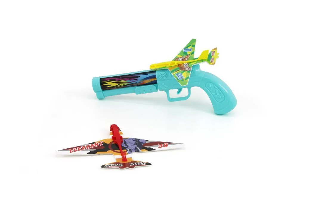 Kids Launcher Airplane Toy Gun Eye Hand Coordination Sports Toy for Ages 3 and Up