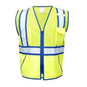 Kisigo-REFLECTIVE COLOR CONTRAST VEST Blue/Lime