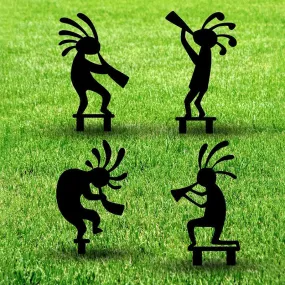 Kokopelli Garden Stake - Set Of Four