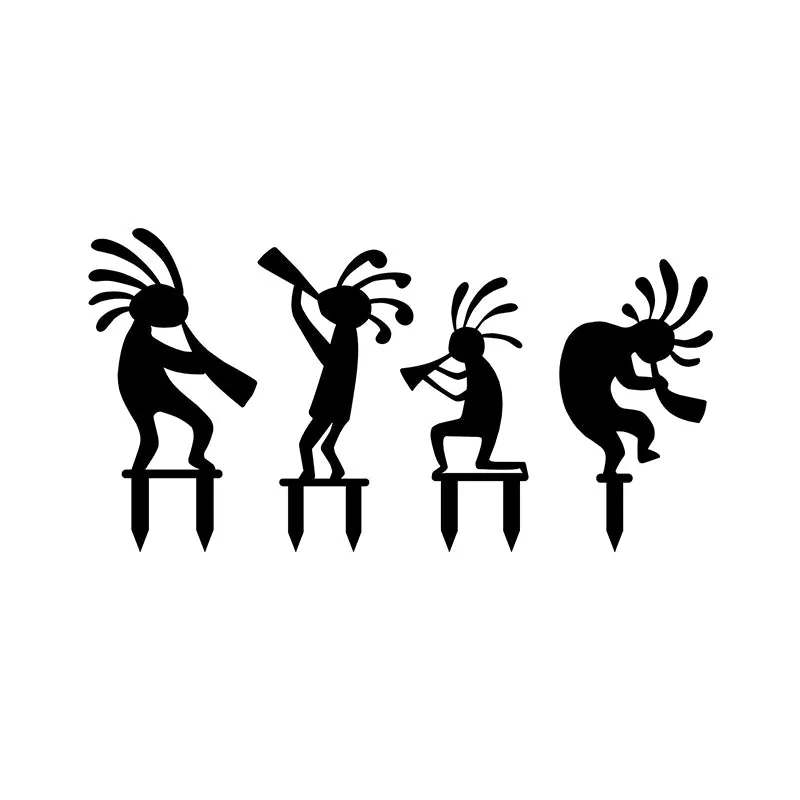 Kokopelli Garden Stake - Set Of Four