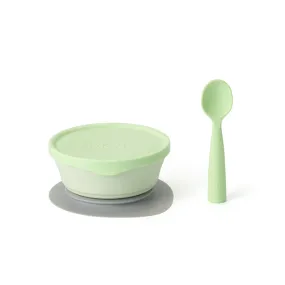 Miniware Suction Bowl With Spoon- Key Lime