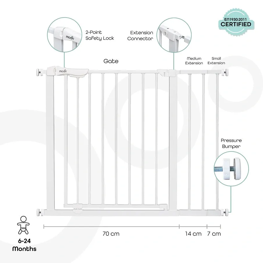 Moon Safety Metal Gate 74.5-100 cm