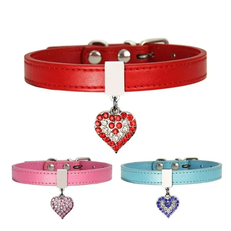 New Cute Pet Peach Heart Pet Collar