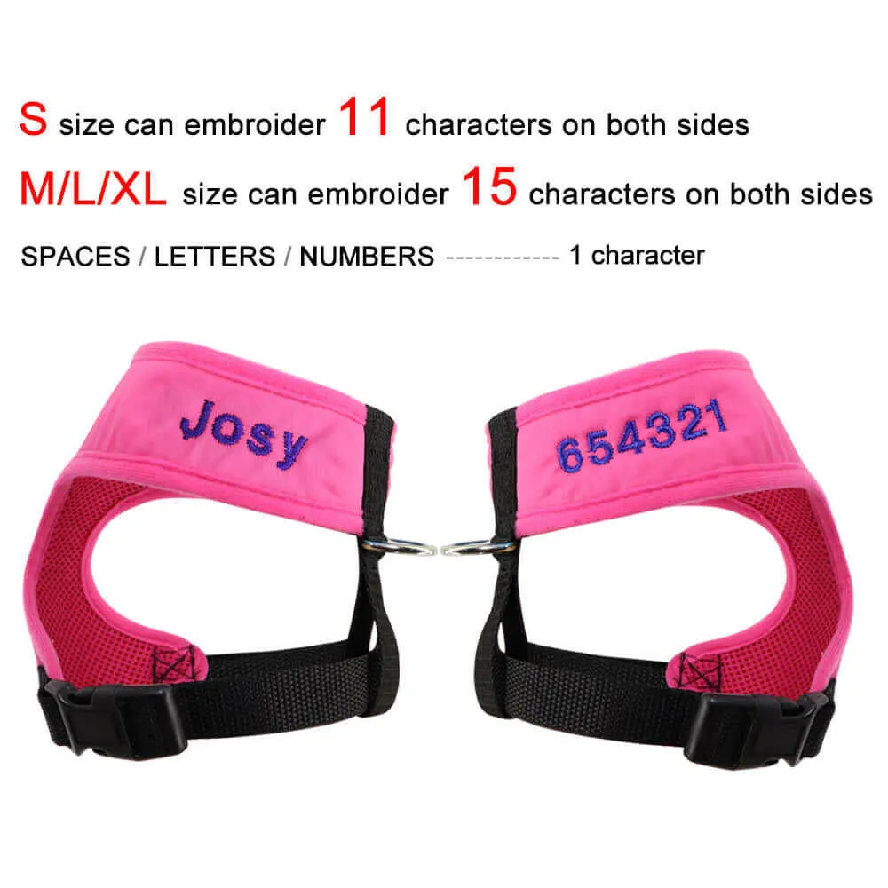 Nylon Personalized Dog Harness Custom Mesh Dogs