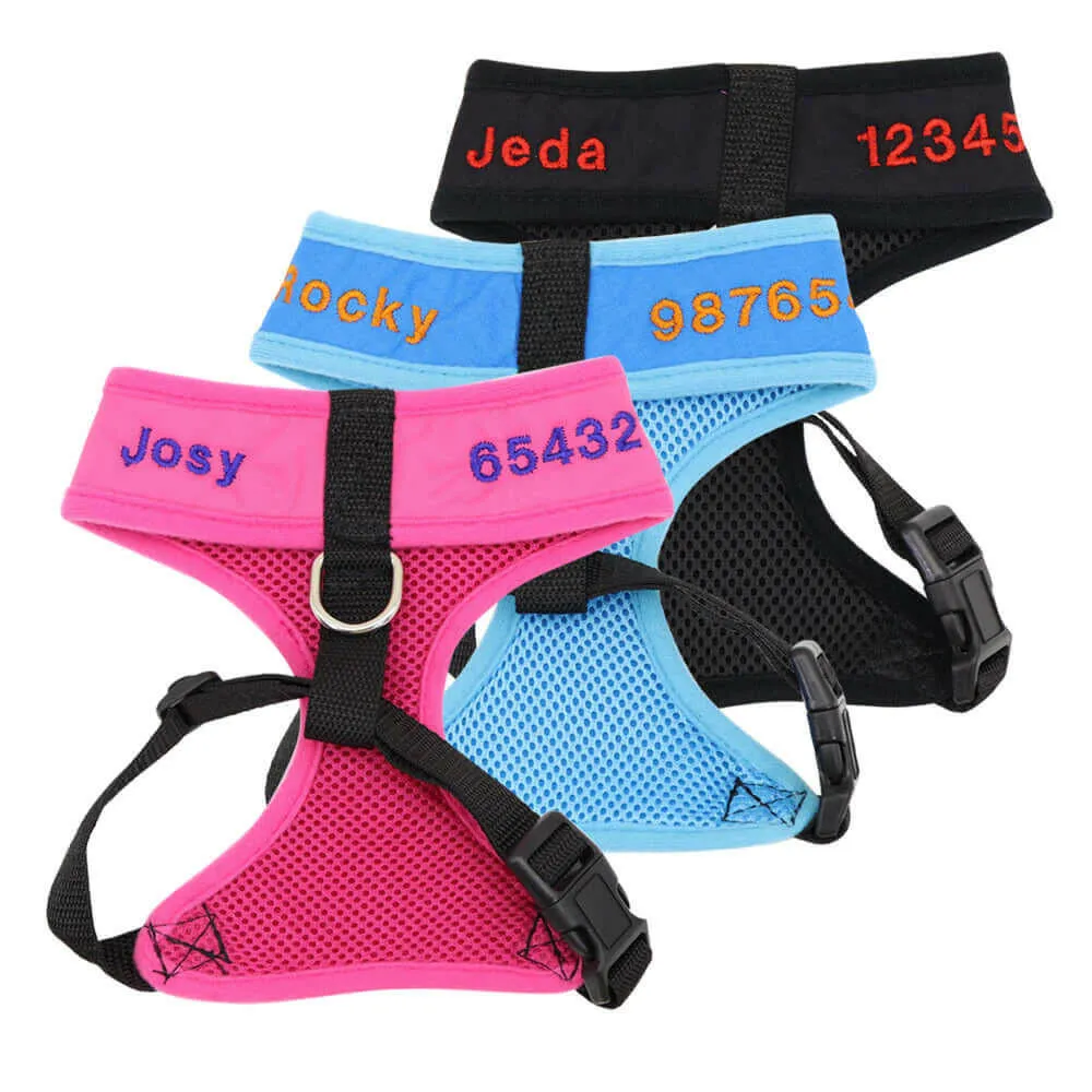 Nylon Personalized Dog Harness Custom Mesh Dogs