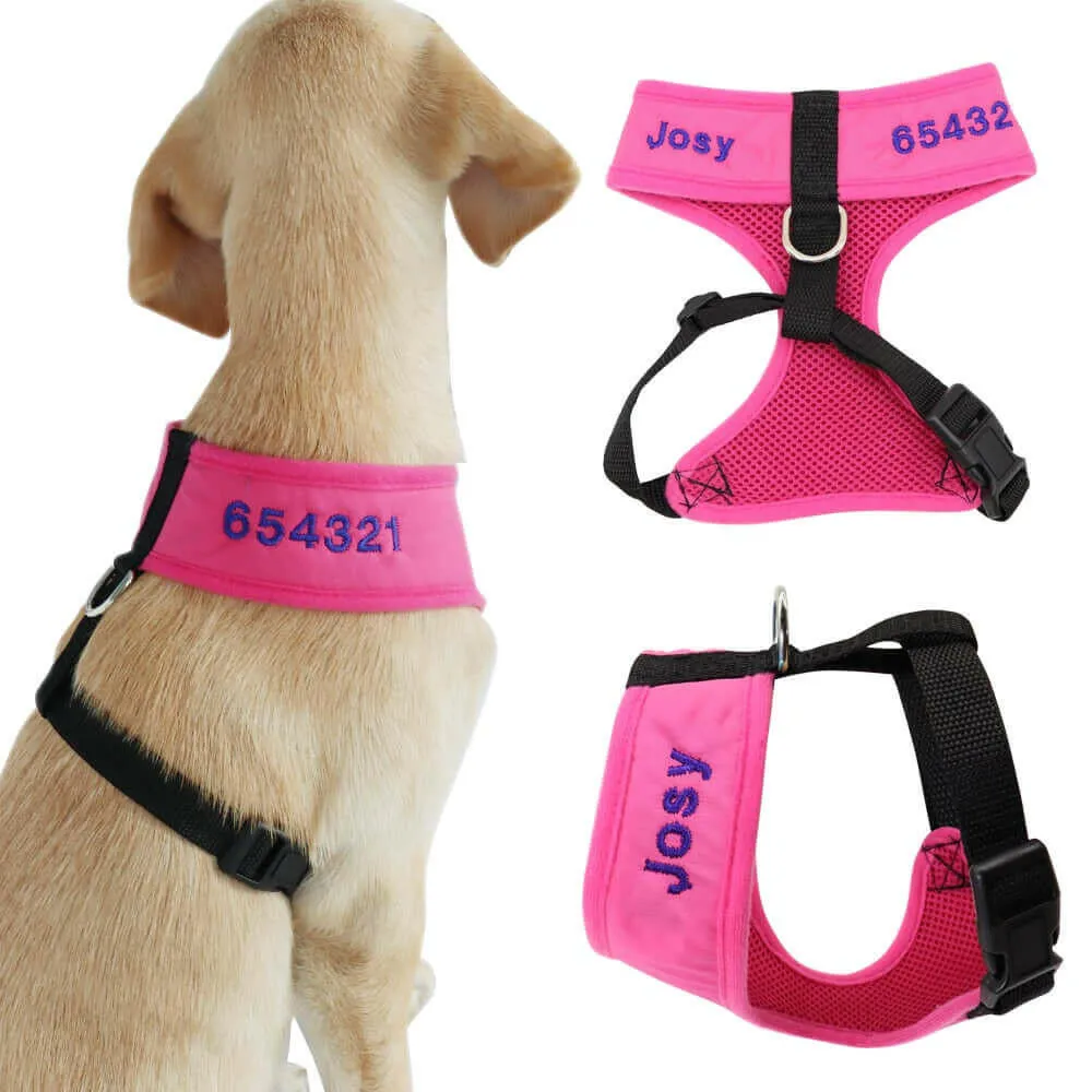 Nylon Personalized Dog Harness Custom Mesh Dogs