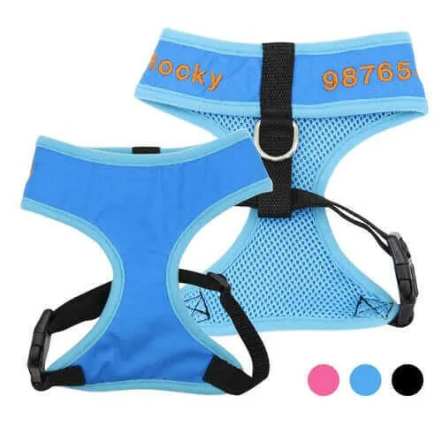 Nylon Personalized Dog Harness Custom Mesh Dogs