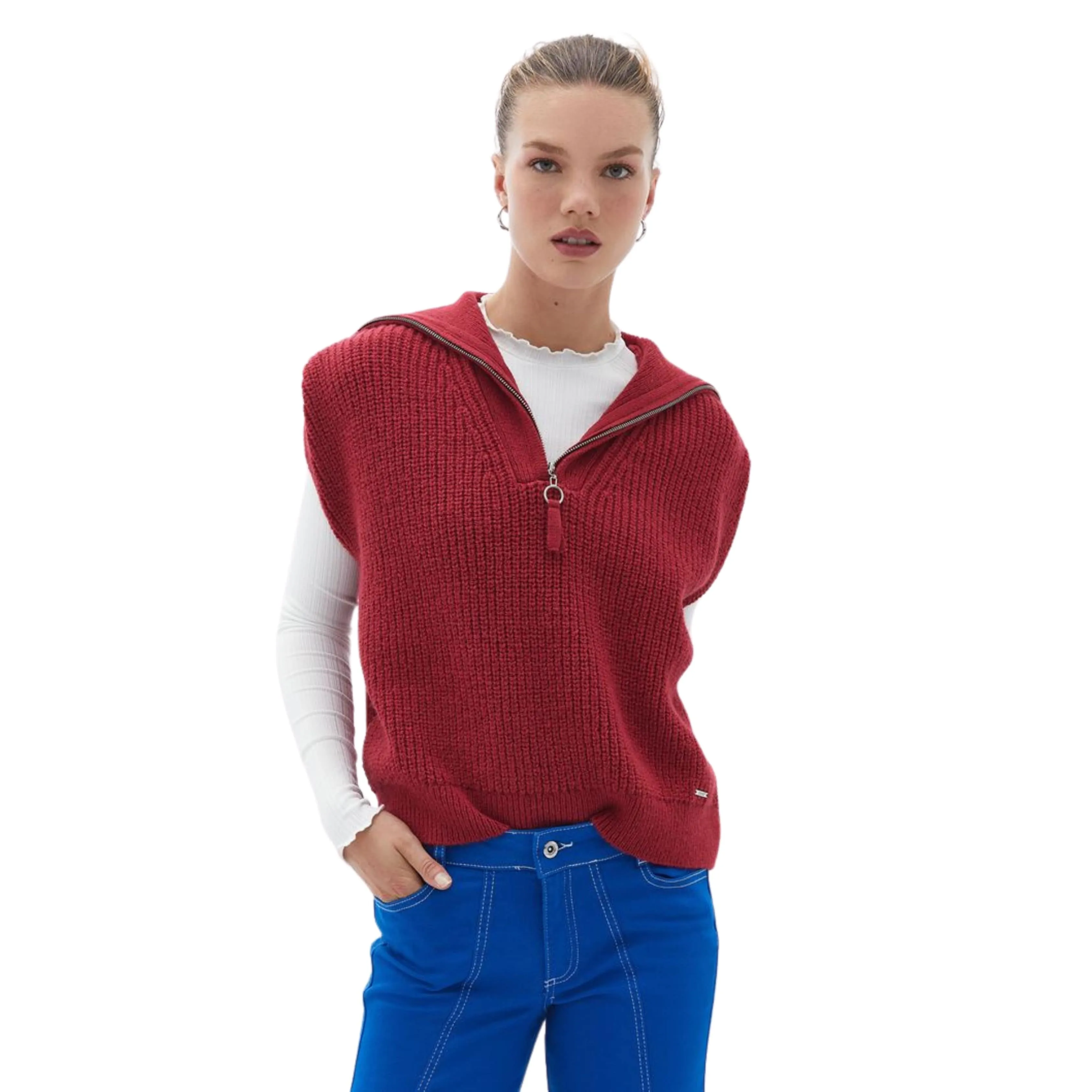 OXXO - Polo Neck Knitwear Vest