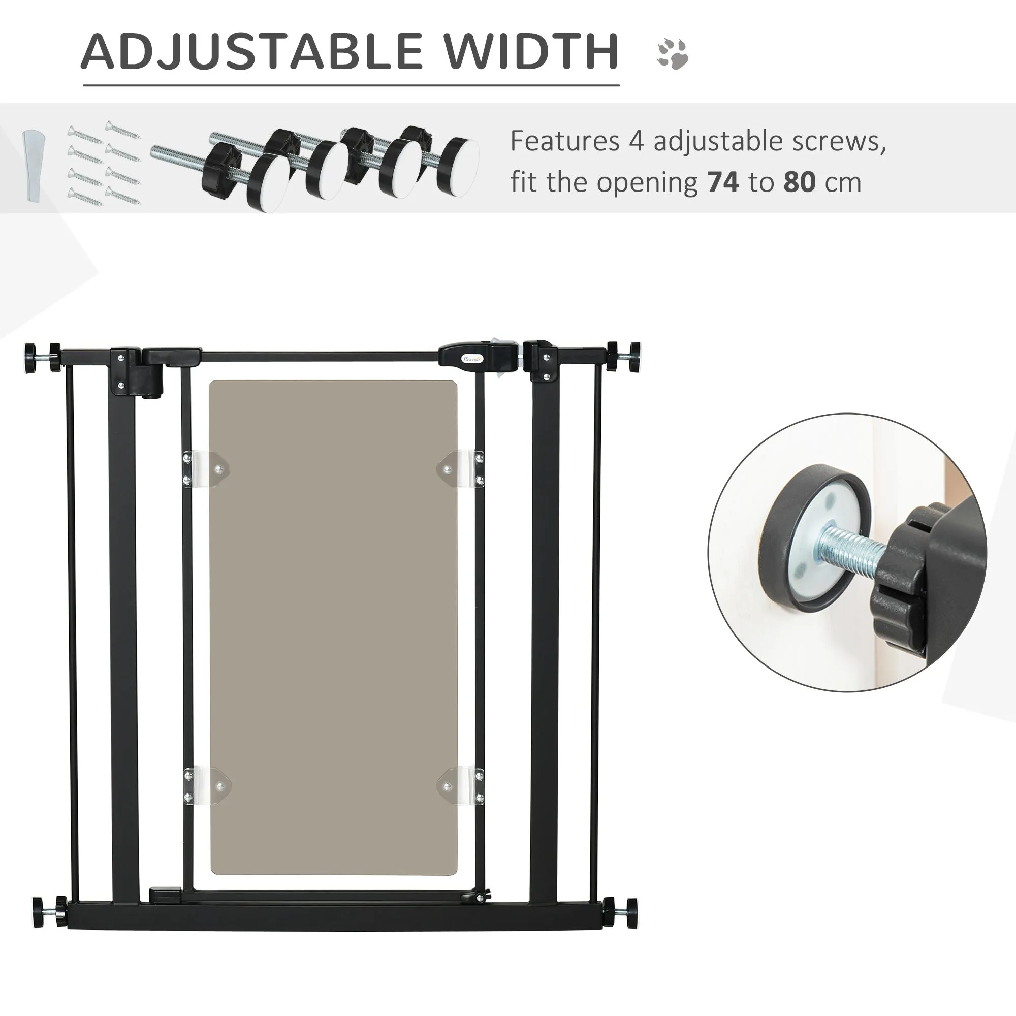 PawHut Pressure Fit Safety Gate for Doorways and Staircases