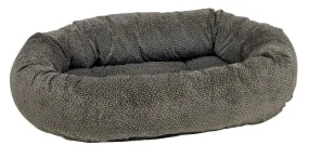 Pet Bed- Donut Shape-Pewter Bones Microvelvet