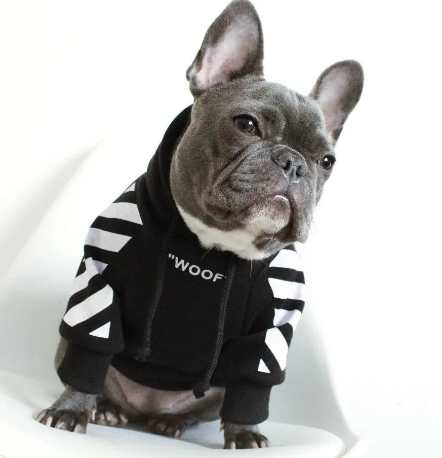 Pet Dog Clothes for French Bulldog Adidog Stripe Pattern Dog Hoodie Pet Dog Clothes Dog Jacket for French Bulldog