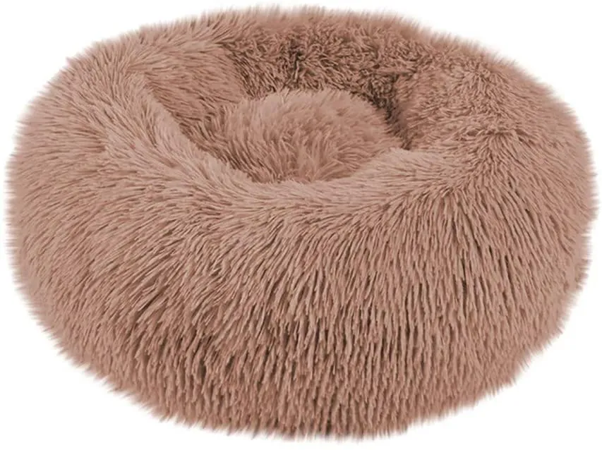 Plush Pet Bed Pet Sofa Pet Beds, Dog Round Cat Winter Warm Sleeping Bag Long Plush Soft Pet