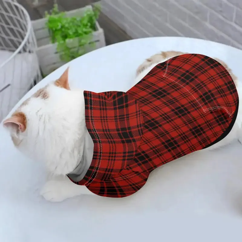 Red Buffalo Plaid Dog Pullover Hoodie for Stylish Pups