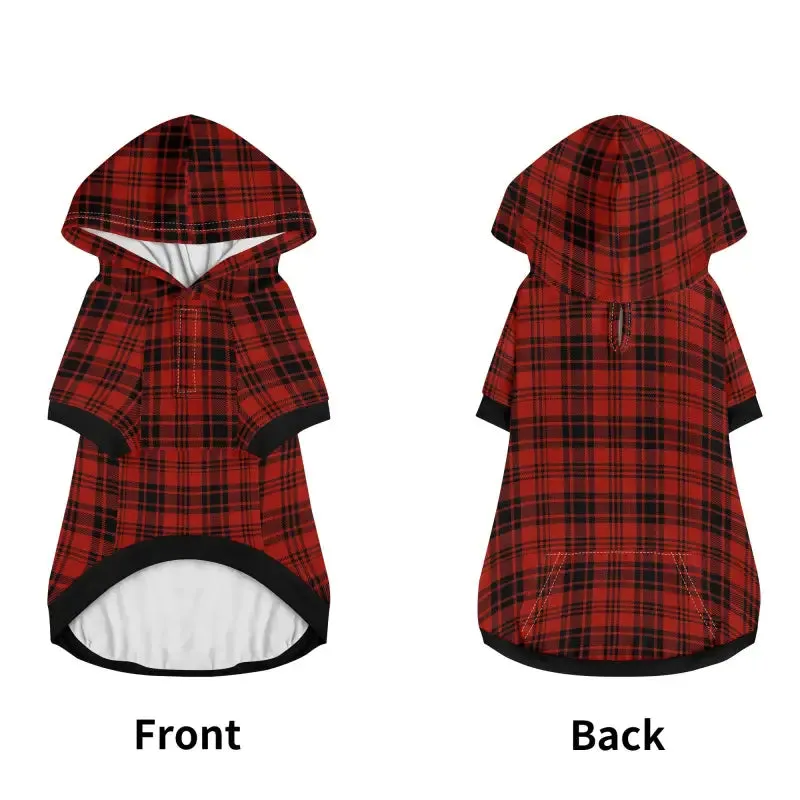 Red Buffalo Plaid Dog Pullover Hoodie for Stylish Pups